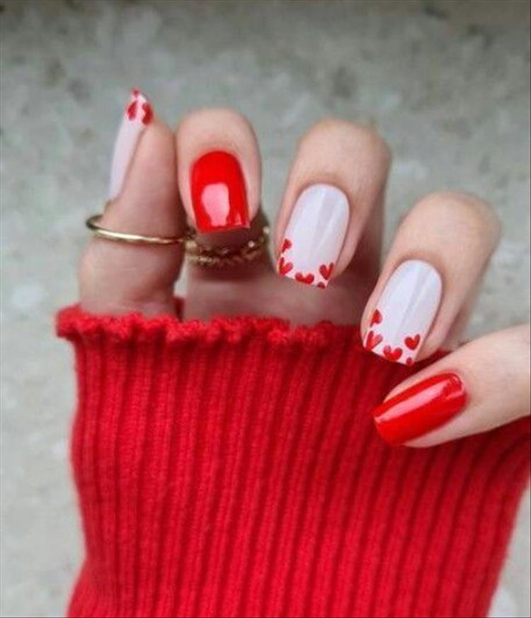 Elegant And Gorgeous Red Nail Designs For You; Red Nail; Nail; Nail Design; Red Short Nail; Coffin Red Nail; Stiletto Red Nail; Diamond Nail; Crystals Nails; Glitter Nails; #nail #naildesign #nailart #rednail #redshortnail #coffinrednail #stilettorednail #holidaynail