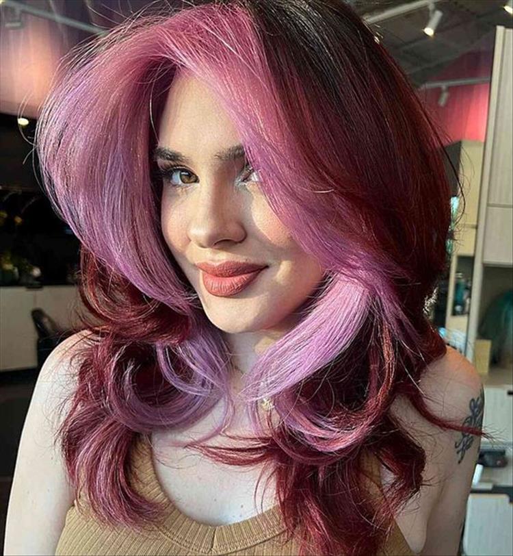 #hairstyle, balayage hair color, caramel hair color, fall hair color, hair, haircolor, pink hair color,#haircolor, hair color, ombre color, ombre hair, ombre hair color #fallhaircolor #autumnhaircolor