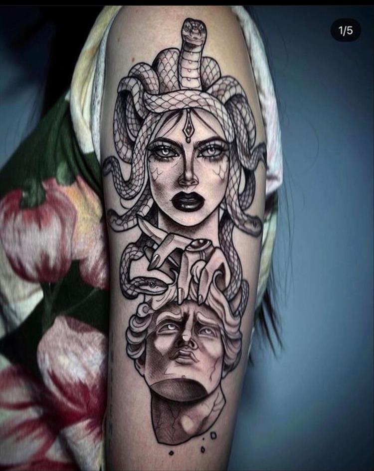 Fearless And Bold Medusa Tattoo Designs For You, tattoo, tattoo design, bold tattoo, Medusa, Medusa tattoo, medusa arm tattoo, sexy tattoo #tattoo #medusa #medusatattoo #tattoodesign #boldtattoo #fearfultattoo